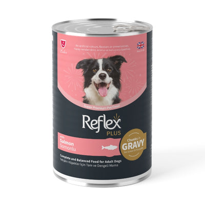 Reflex Plus Sos İçinde Et Parçacıklı Somonlu Yetişkin Köpek Maması 400gr