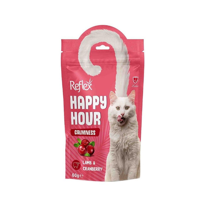 Reflex Happy Hour Calmness Kuzuzlu ve Kızılcıklı Yetişkin Kedi Ödülü 60gr