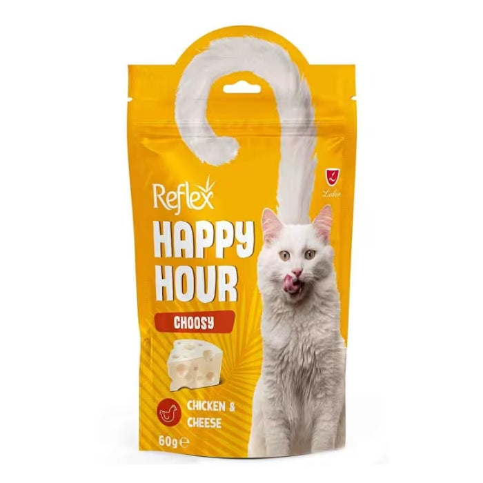 Reflex Happy Hour Choosy Tavuklu ve Peynirli Yetişkin Kedi Ödülü 60gr