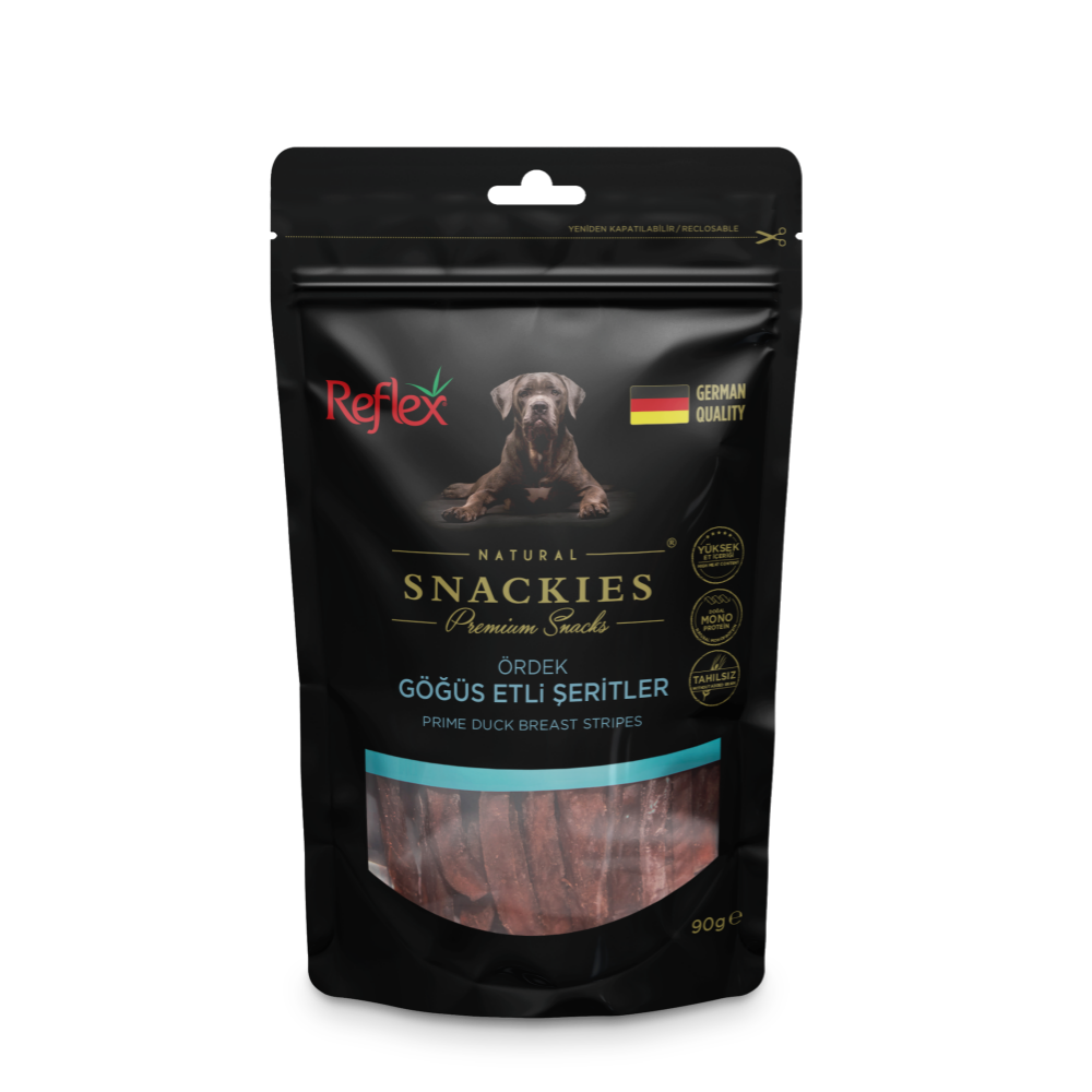 Reflex Snackies Ördek Göğüs Etli Şeritler Yetişkin Köpek Ödülü 90gr
