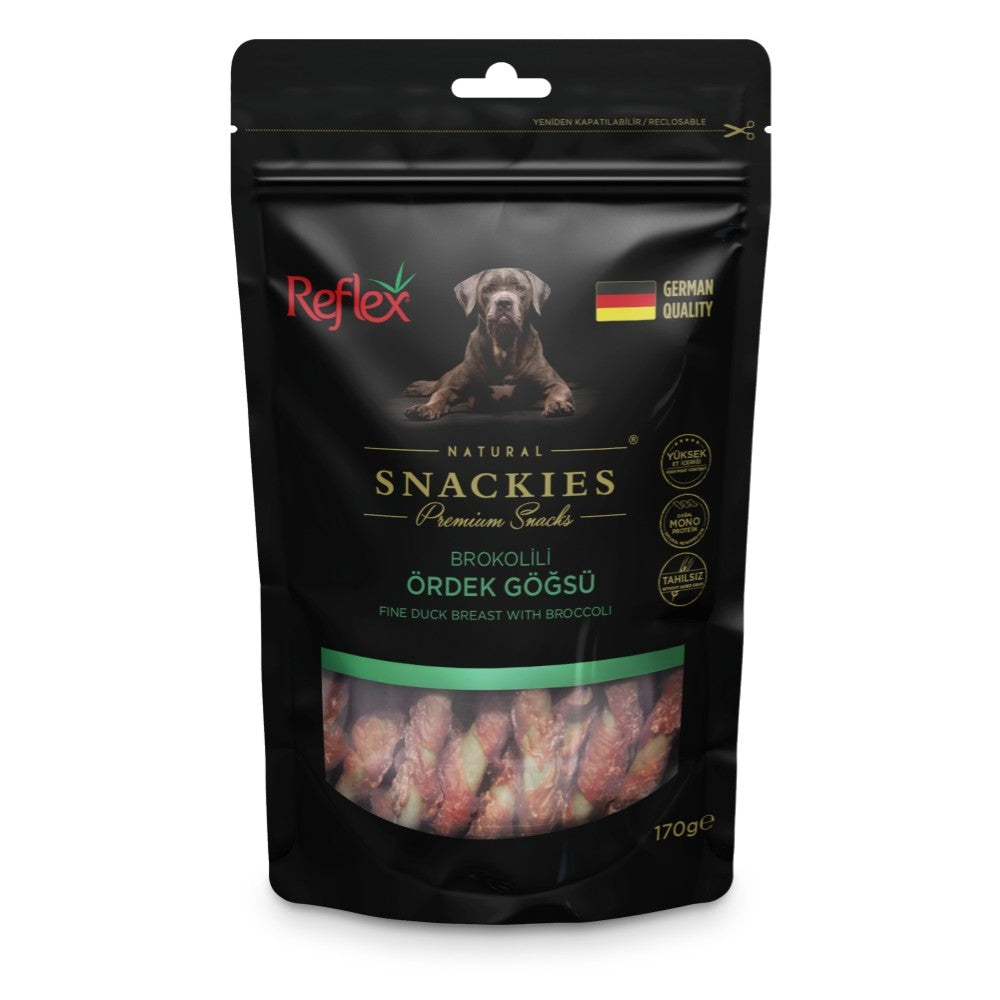 Reflex Snackies Brokolili Ördek Göğsü Yetişkin Köpek Ödülü 170gr