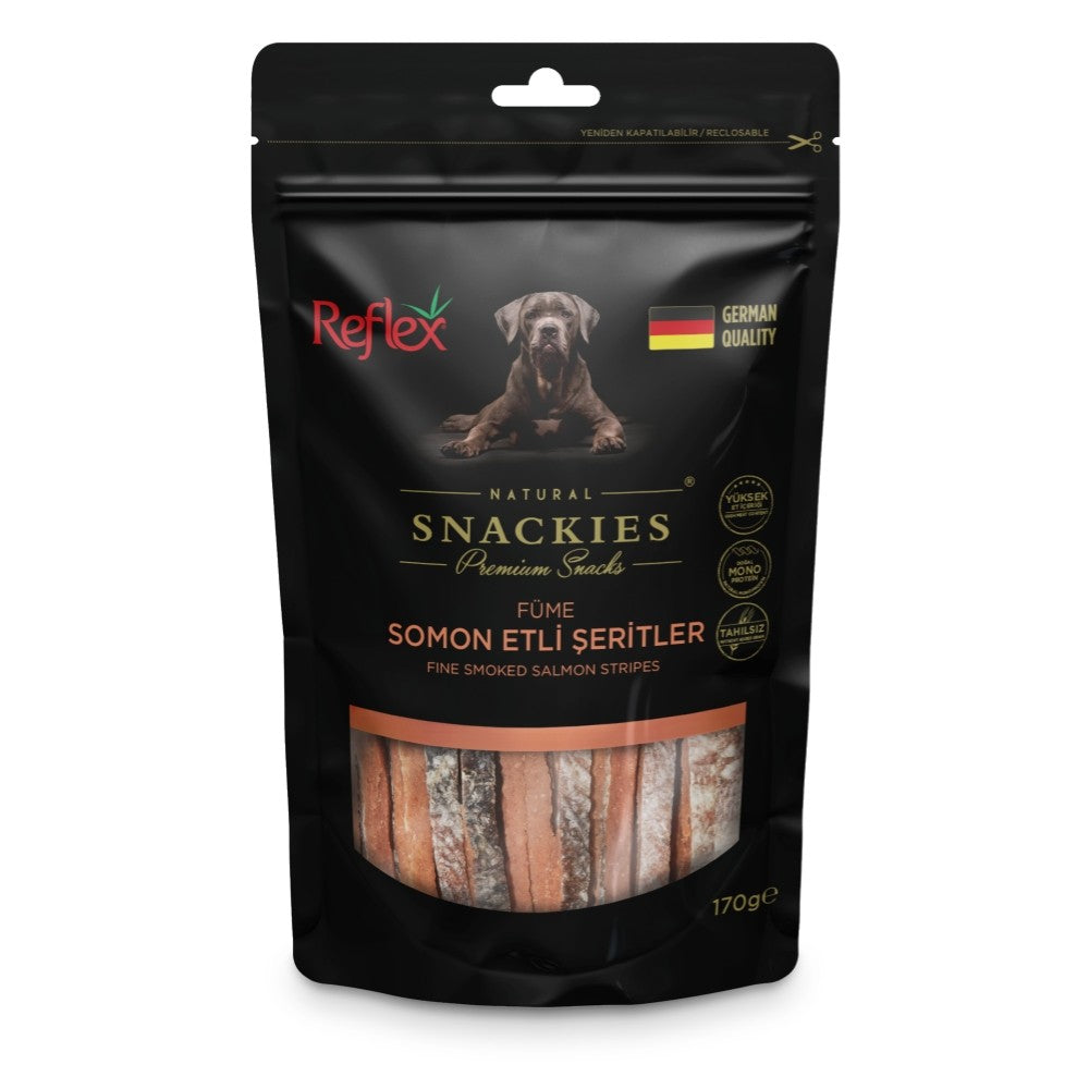 Reflex Snackies Füme Somonlu Şeritler Yetişkin Köpek Ödülü 170gr