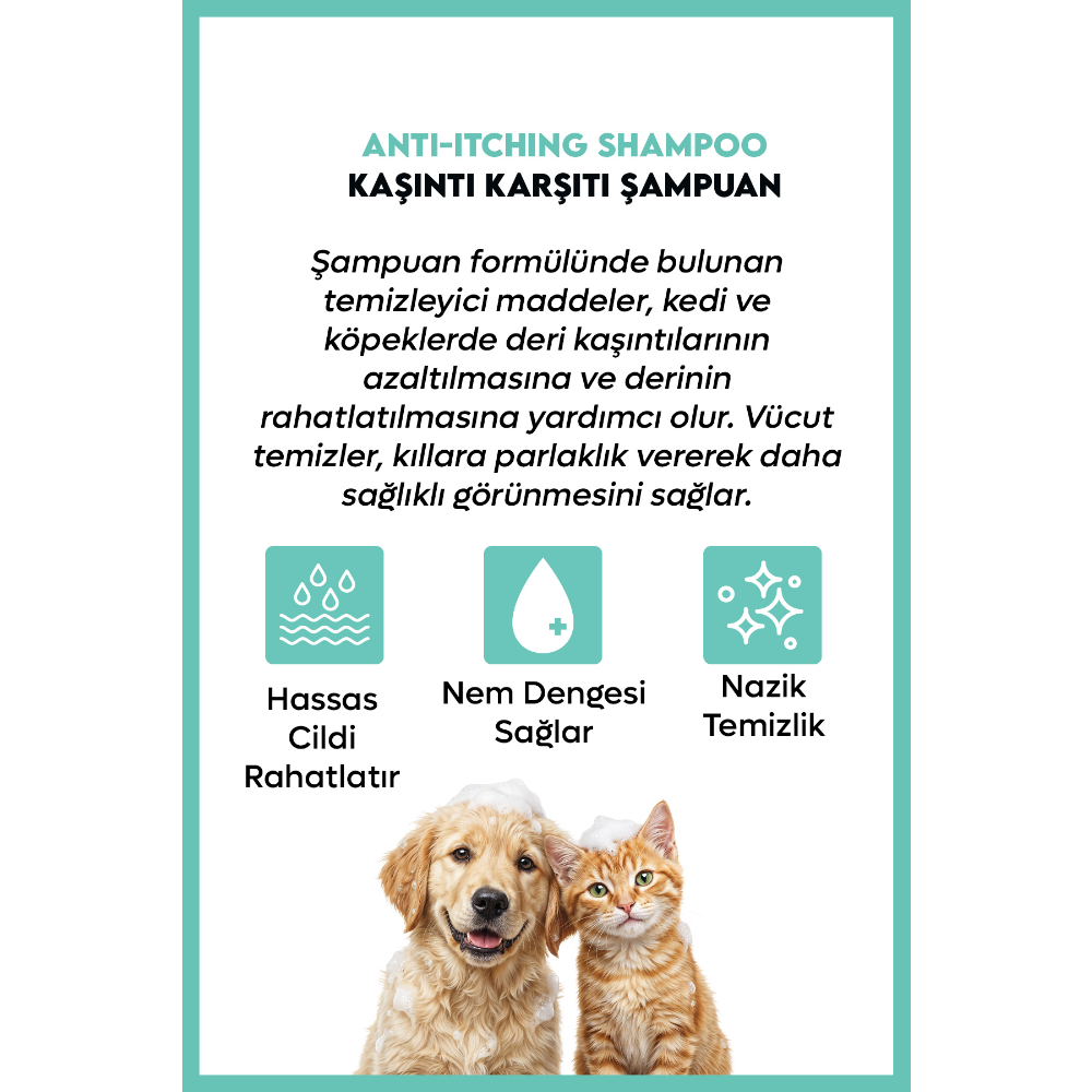 SupraVet Anti-Itching Kedi ve Köpekler için Kaşıntı Karşıtı Şampuan 200ml