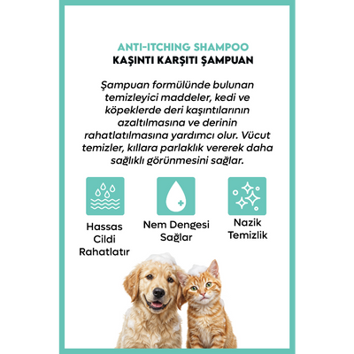 SupraVet Anti-Itching Kedi ve Köpekler için Kaşıntı Karşıtı Şampuan 200ml