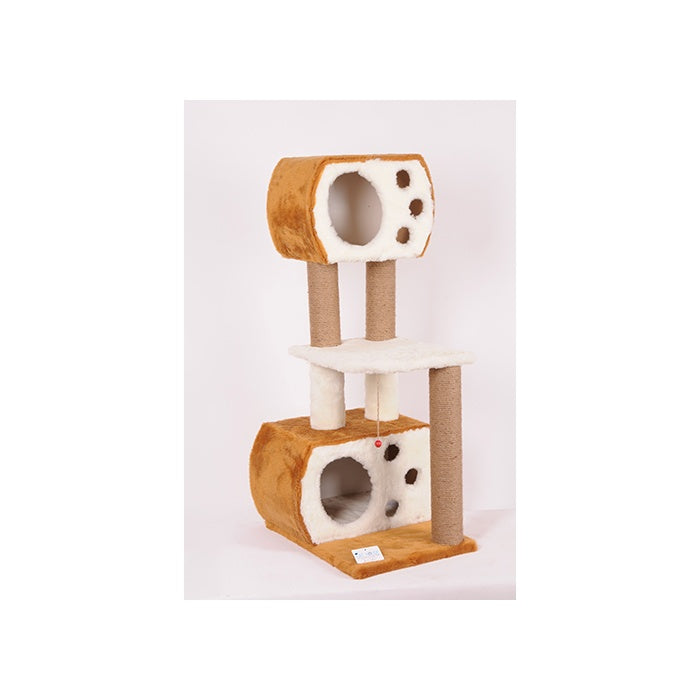 Cat Hause Çift Yuvalı Katlı Kedi Tırmalama 115cm S08 Kahve