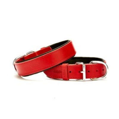 Doggie Konfor Deri Boyun Tasması Kırmızı 3,5X47-55Cm
