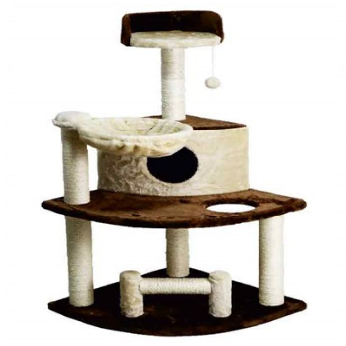 Zampa Köşe Takımı Kedi Tırmalama ve Oyun Alanı 54x54x107cm