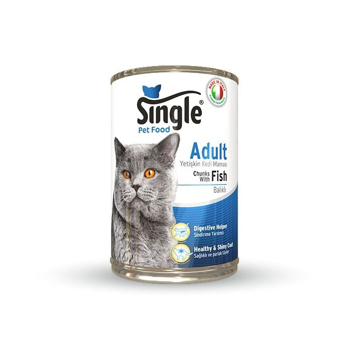 Single Balıklı Etli Kedi Konservesi 415gr