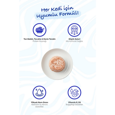 Inaba Twins Ton Balıklı, Deniz Taraklı ve Tavuklu Kedi Ödül Jölesi 2 x 35 Gr
