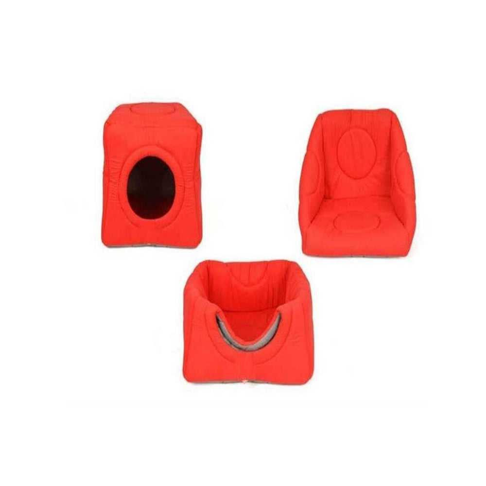 Petpretty Kumaş Üç Fonksiyonlu Kedi Yatağı Kırmızı 42x42x40cm