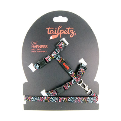 TailPetz Kedi Göğüs & Gezdirme Takımı Graffıtı
