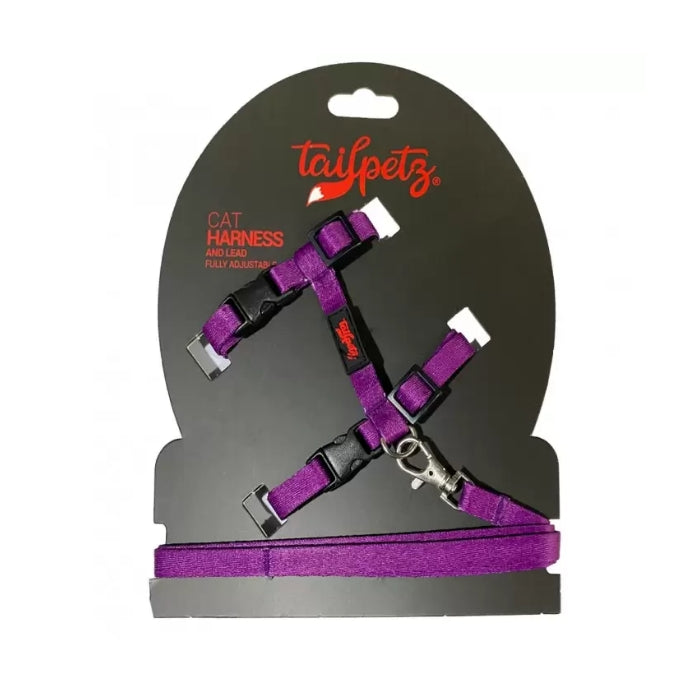 TailPetz Kedi Göğüs & Gezdirme Takımı Purple