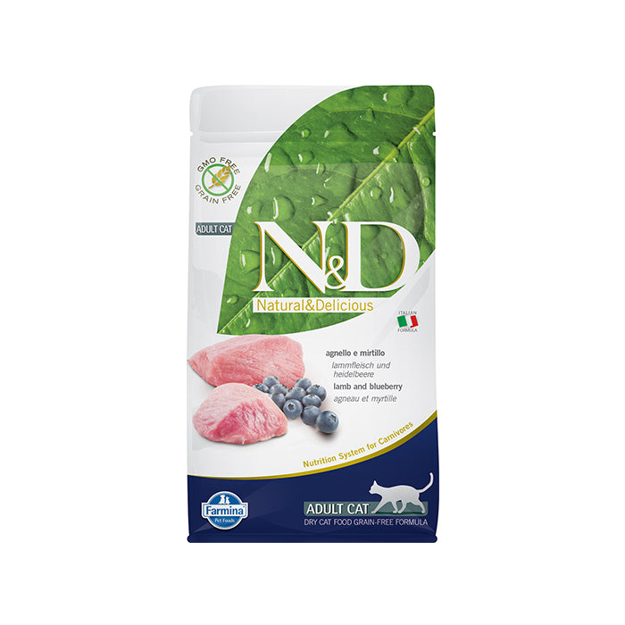 N&D Tahılsız Kuzu Etli Yaban Mersinli 1.5 Kg Yetişkin Kuru Kedi Maması