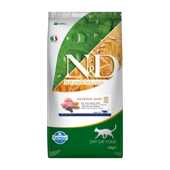 N&D Düşük Tahıllı Kuzu Etli Yaban Mersinli 10 Kg Yetişkin Kuru Kedi Maması