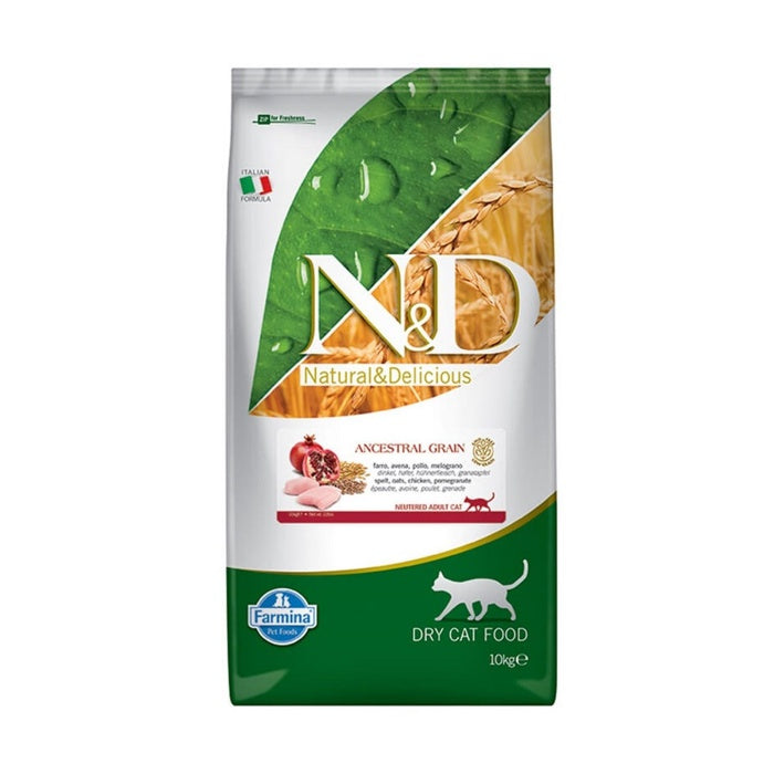 N&D Düşük Tahıllı Tavuk Etli ve Narlı 10 Kg Kısırlaştırılmış Kuru Kedi Maması