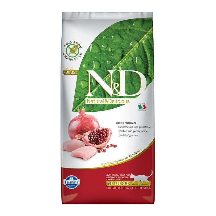 N&D Tahılsız Tavuk Etli ve Narlı 5 Kg Kısırlaştırılmış Kuru Kedi Maması