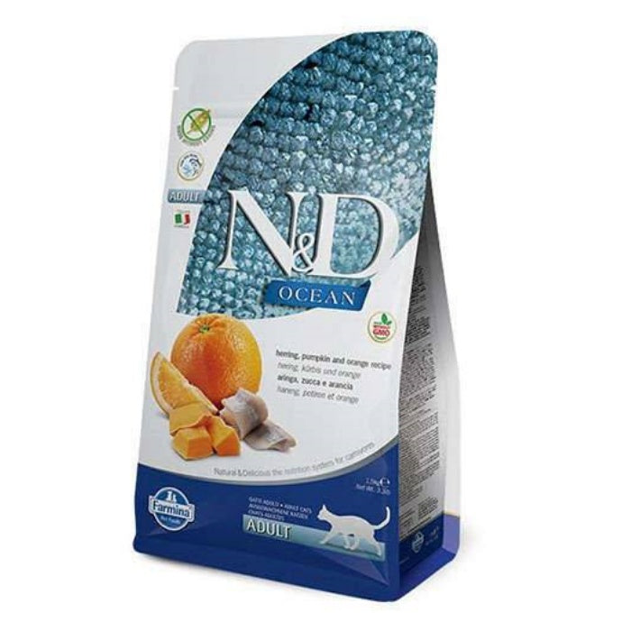 N&D Ocean Pumpkin Tahılsız Ringa Balıklı Balkabaklı 5 Kg Yetişkin Kuru Kedi Maması
