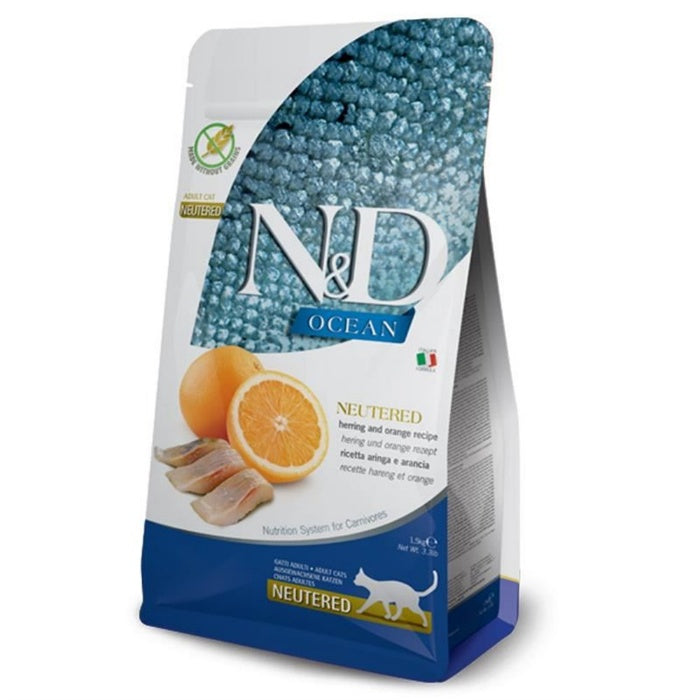 N&D Ocean Tahılsız Ringa & Portakal Neutered 1.5 Kg Kısırlaştırılmış Kuru Kedi Maması