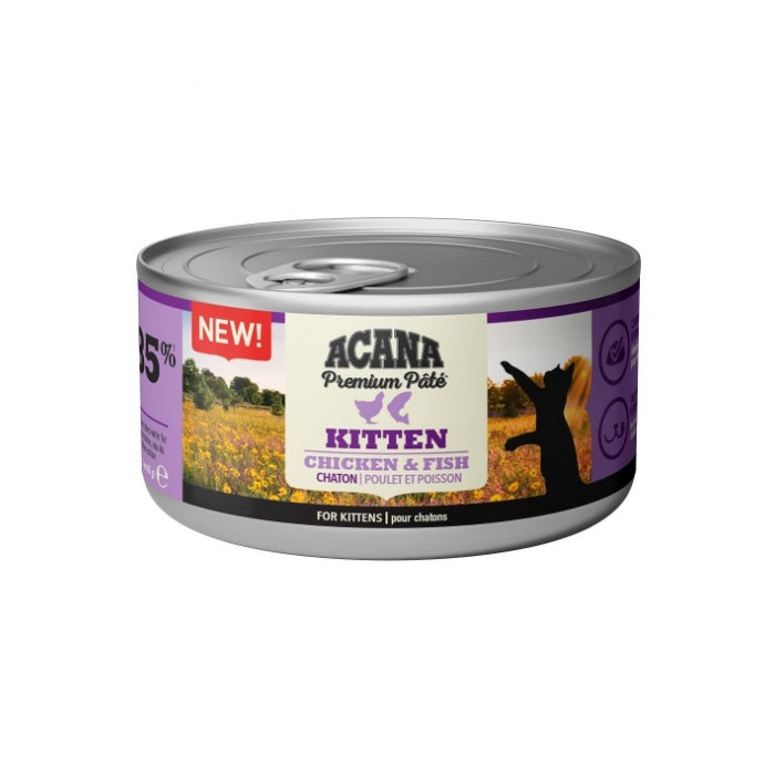 Acana Premium Pate (Ezme) Tavuklu ve Balıklı Yavru Kedi Konservesi 85gr