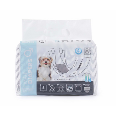 M-Pets Diapers Erkek Köpekler İçin Külot (S) 12Li