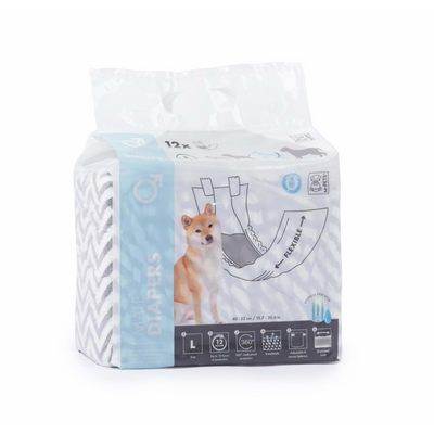 M-Pets Diapers Erkek Köpekler İçin Külot (L) 12Li