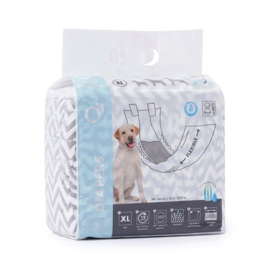 M-Pets Diapers Erkek Köpekler İçin Külot (XL) 12Li