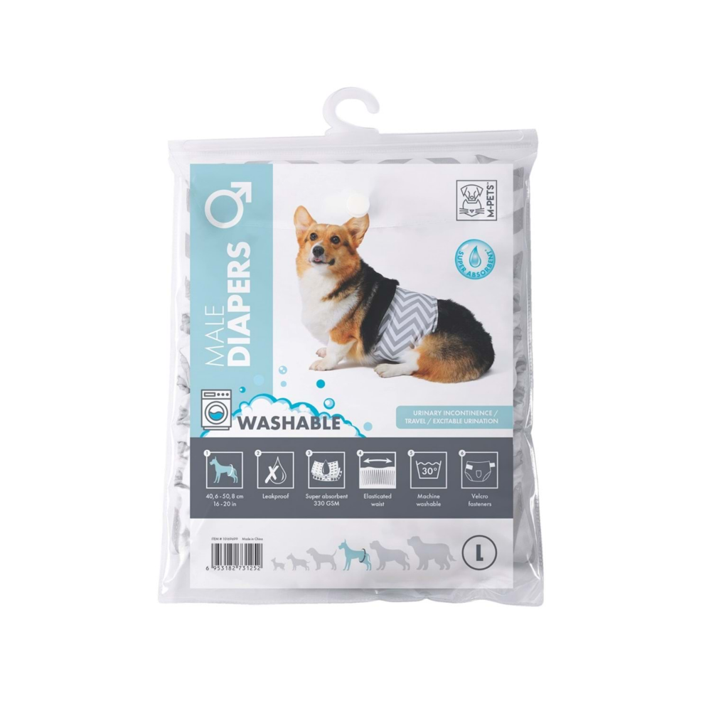 M-Pets Erkek Köpekler İçin Yıkanabilir Külot (L)