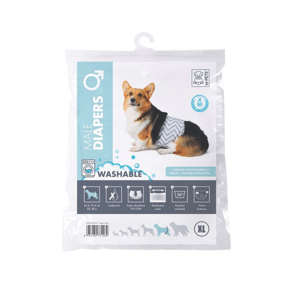 M-Pets Erkek Köpekler İçin Yıkanabilir Külot (XL)