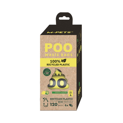 M-Pets Poo 100% Recycled Dışkı Poşeti Limon Kokulu 8x15 Yaprak