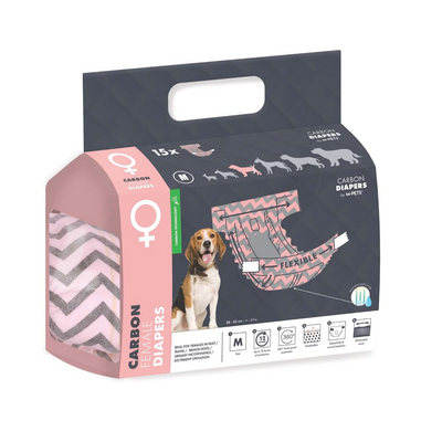 M-Pets Carbonlu Diapers Dişi Köpekler İçin Külot (M) 15Li