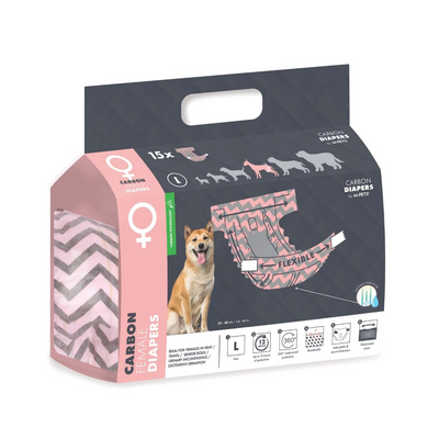 M-Pets Carbonlu Diapers Dişi Köpekler İçin Külot (L) 15Li