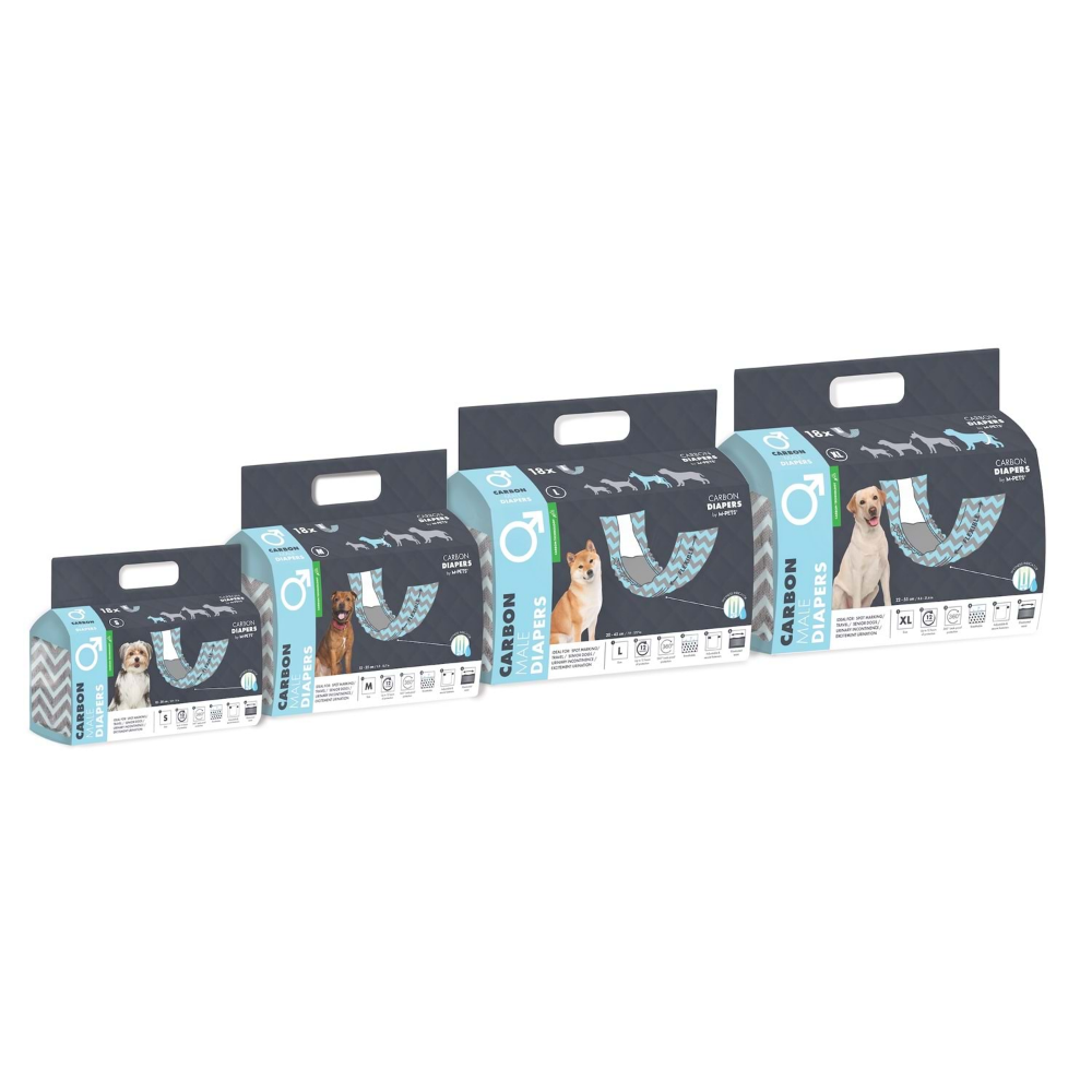 M-Pets Carbonlu Diapers Erkek Köpekler İçin Külot (L) 18Li