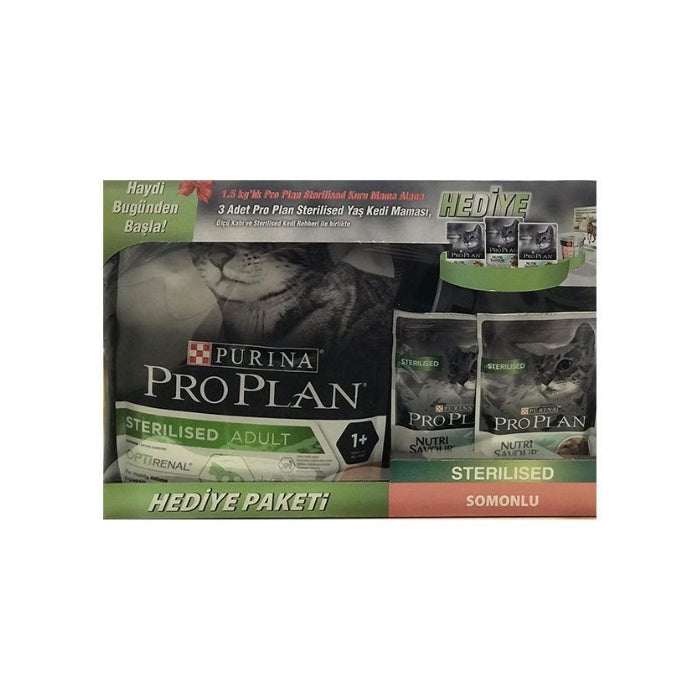 Pro Plan Sterilised Somonlu Kısırlaştırılmış Kedi Maması 1.5 Kg (3X85gr Pouch) Hediyeli!