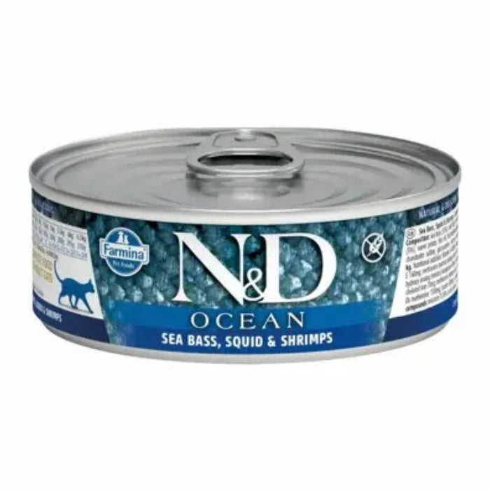 N&D Ocean Tahılsız Ton Balığı&Mürekkep Balığı&Karides 70gr Yaş Kedi Konservesi