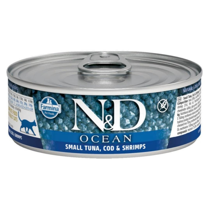 N&D Ocean Tahılsız Ton Balığı&Morina Balığı&Karides 70gr Yaş Kedi Konservesi