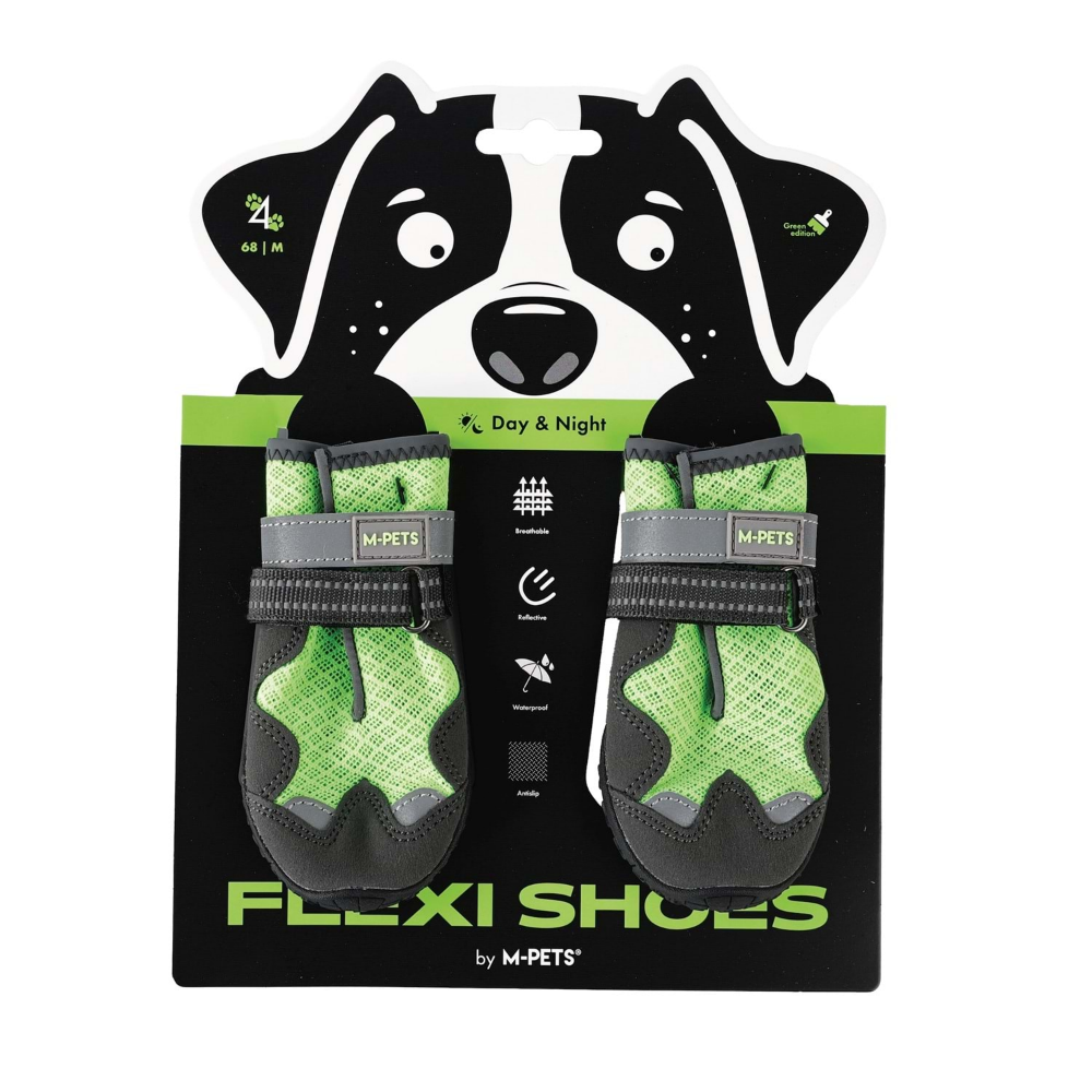 M-Pets Flexi Köpekler İçin Ayakkabı #4 M Green Edition