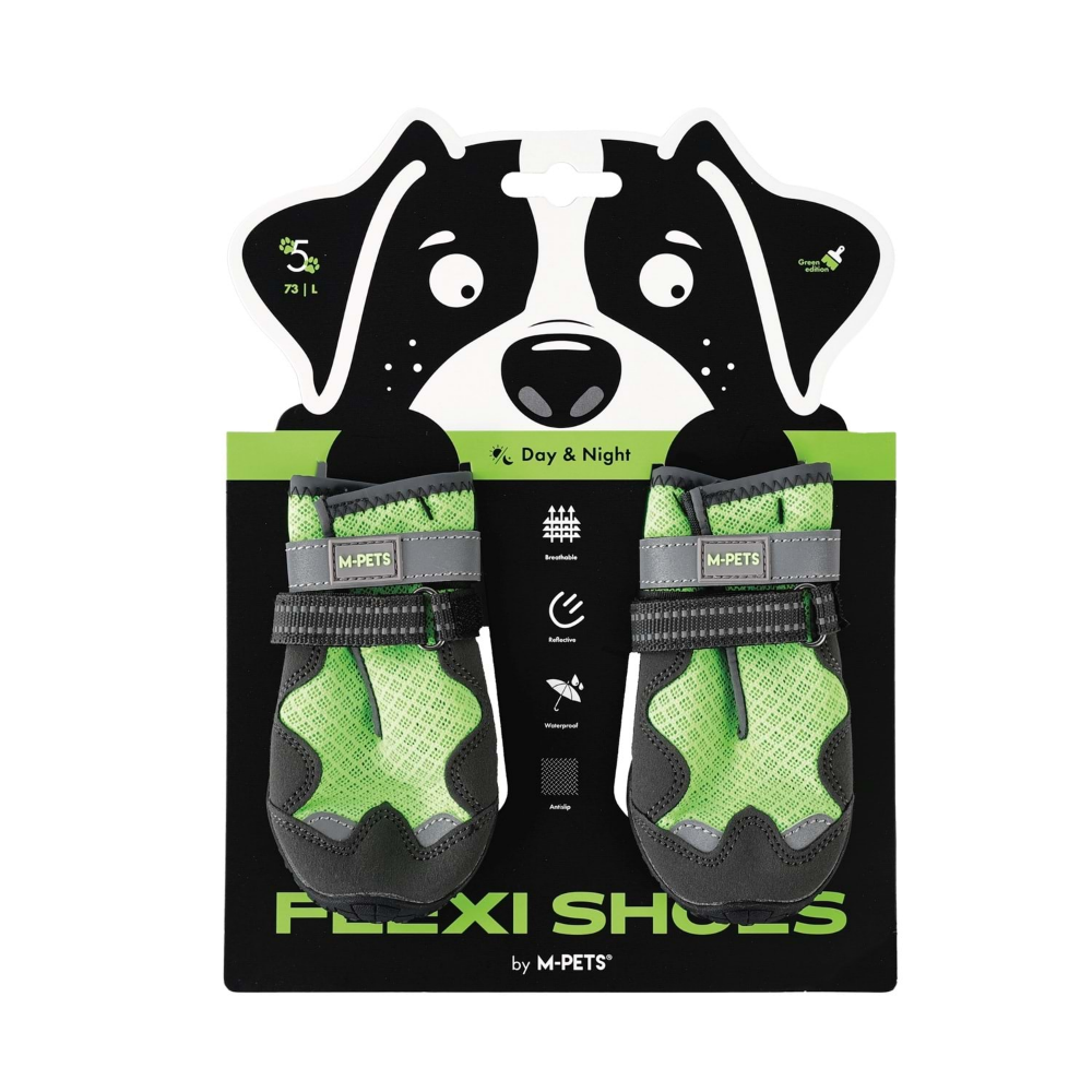 M-Pets Flexi Köpekler İçin Ayakkabı #5 L Green Edition