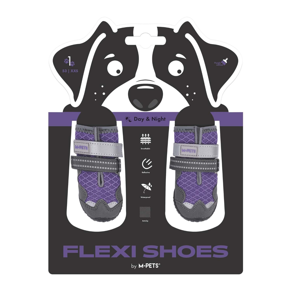 M-Pets Flexi Köpekler İçin Ayakkabı #1 XXS Purple Edition