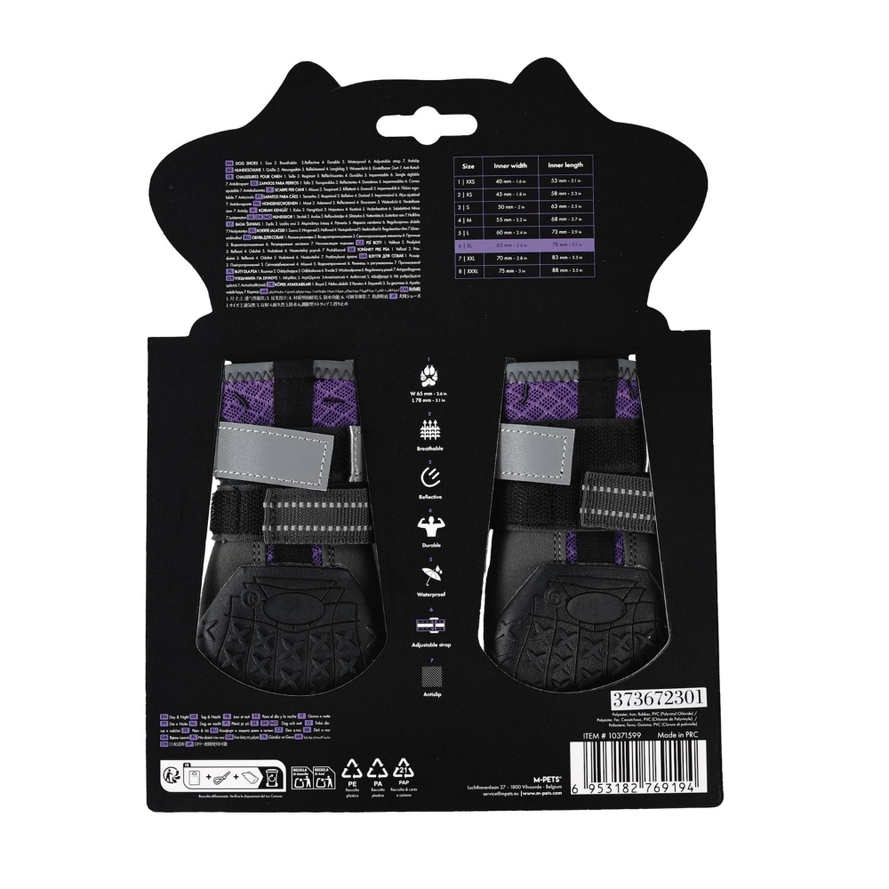 M-Pets Flexi Köpekler İçin Ayakkabı #6 XL Purple Edition