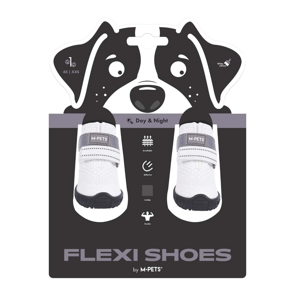 M-Pets Flexi Köpekler İçin Ayakkabı #1 XXS White Edition