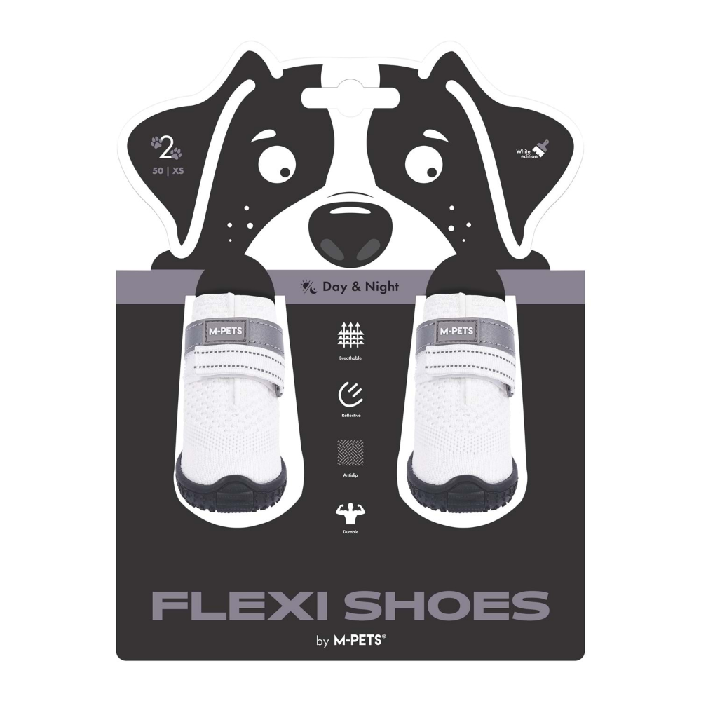 M-Pets Flexi Köpekler İçin Ayakkabı #2 XS White Edition