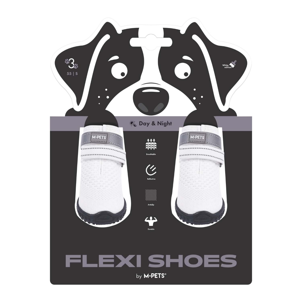 M-Pets Flexi Köpekler İçin Ayakkabı #3 S White Edition