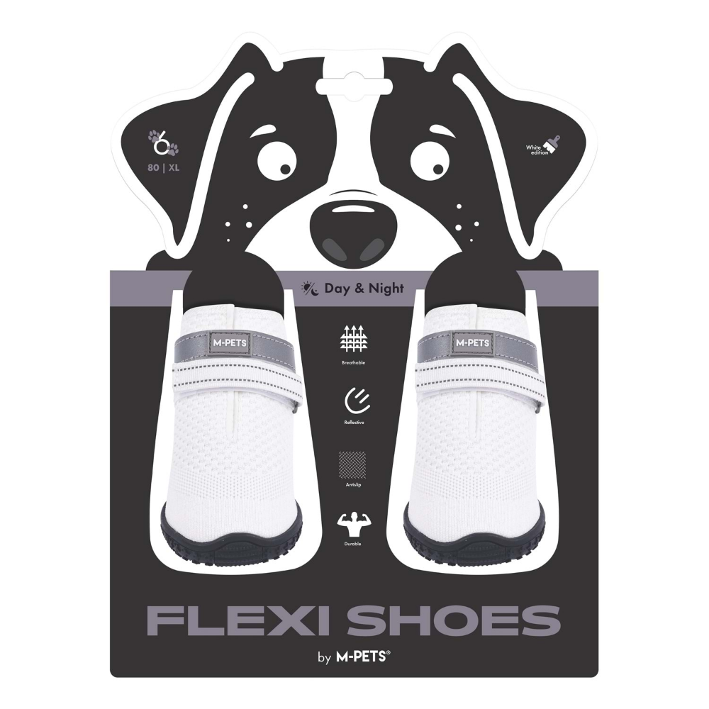 M-Pets Flexi Köpekler İçin Ayakkabı #6 XL White Edition