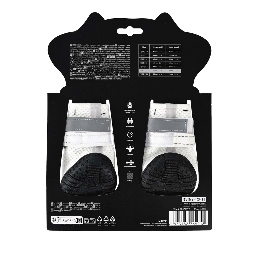 M-Pets Flexi Köpekler İçin Ayakkabı #6 XL White Edition