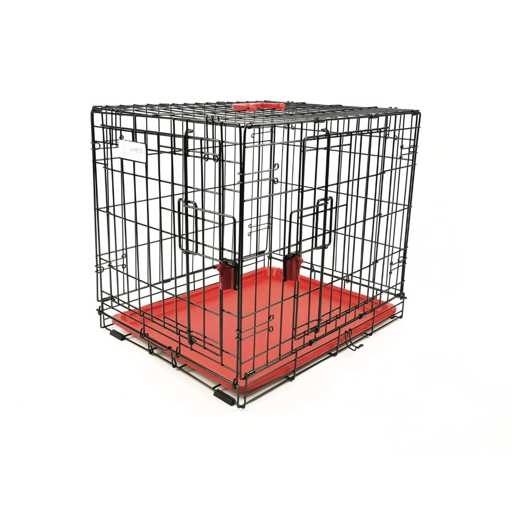 M-Pets Voyager Köpek Kafesi 2 Kapılı (M) Kırmızı 76x48x53Cm