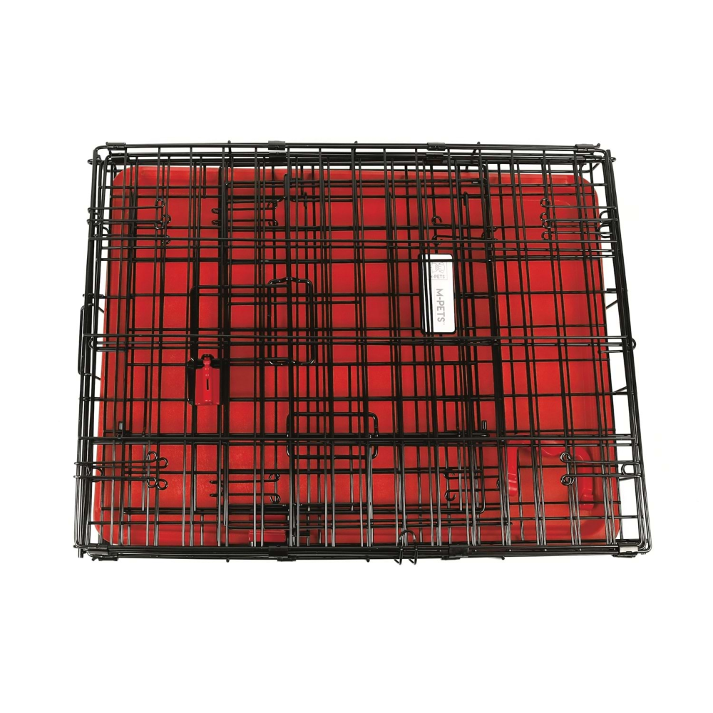 M-Pets Voyager Köpek Kafesi 2 Kapılı (M) Kırmızı 76x48x53Cm