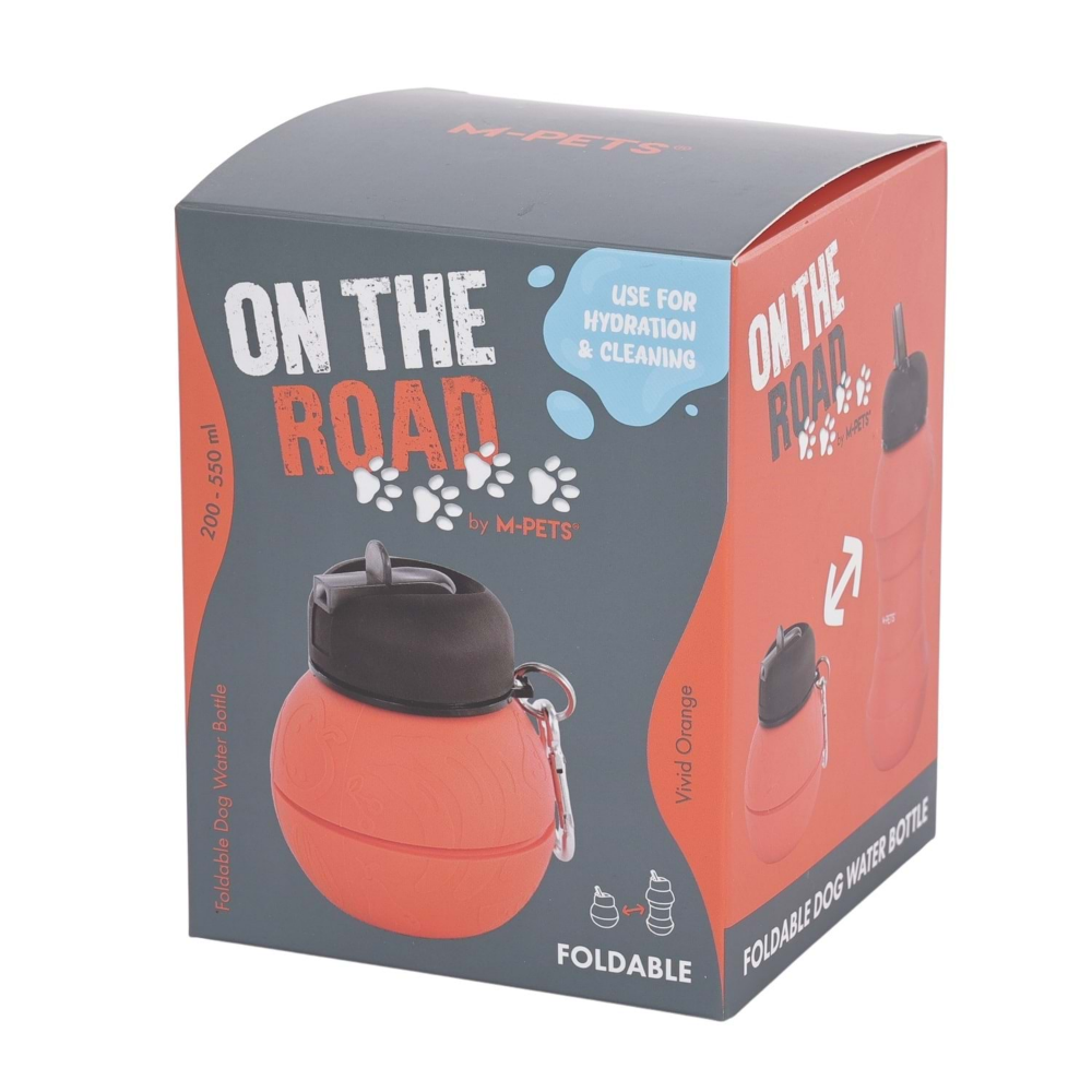 M-Pets On The Road Katlanabilen Seyahat Suluğu 200-550ml Orange