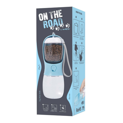 M-PETS On The Road 2İn1 Köpek Seyahat Suluğu 300Ml Blue