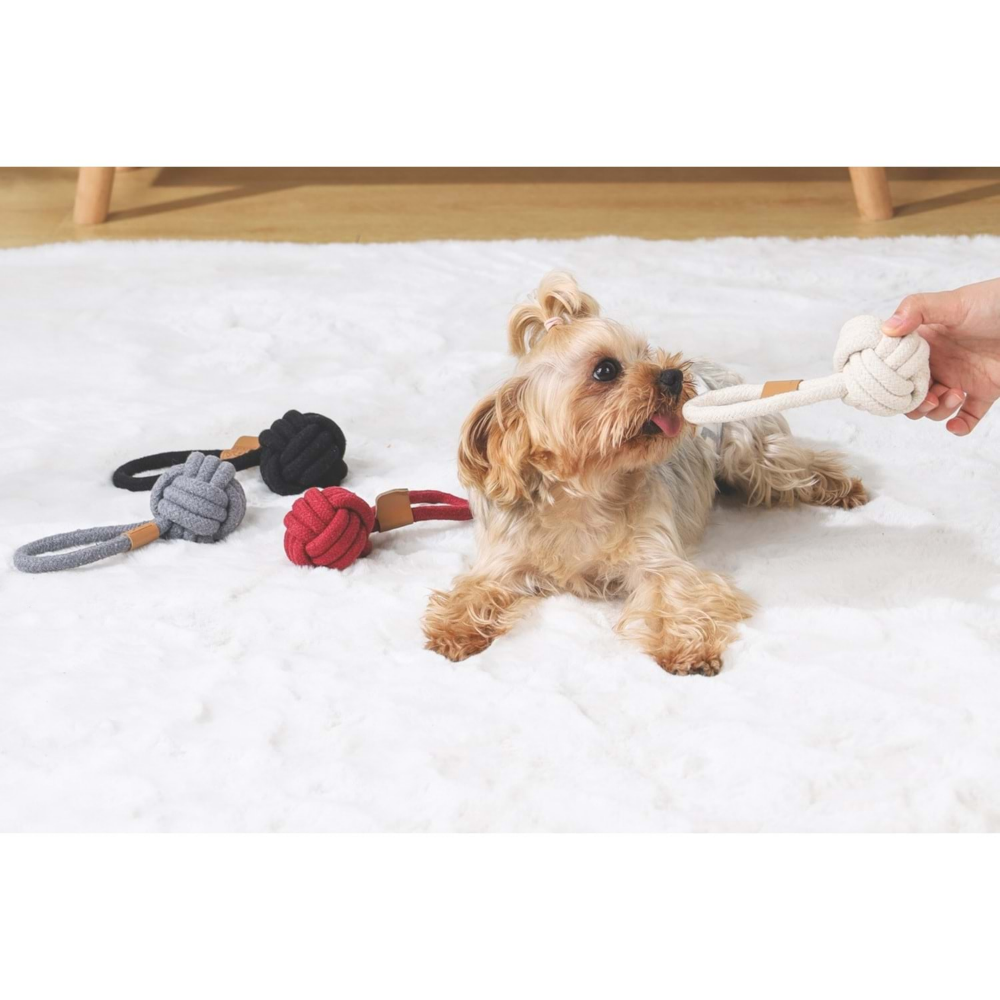 M-Pets Coto Black Loop Ball 6,5 cm Çekmeli Örgü Top Oyuncak