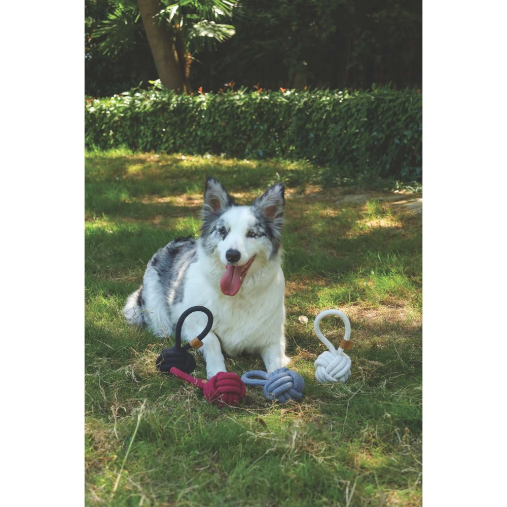 M-Pets Coto Black Loop Ball 8 cm Çekmeli Örgü Top Oyuncak